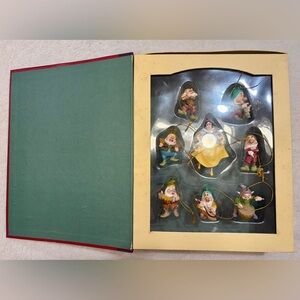Disney Snow White Ornaments Christmas Collection Story Book Box UNUSED Dwarfs